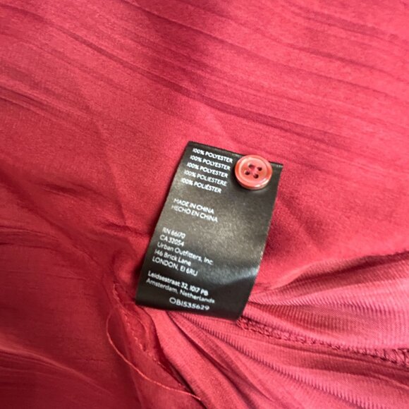 Anthropologie Womens Red Long Sleeve Relaxed Button-Down Shirt Blouse Top XS - Picture 5 of 8